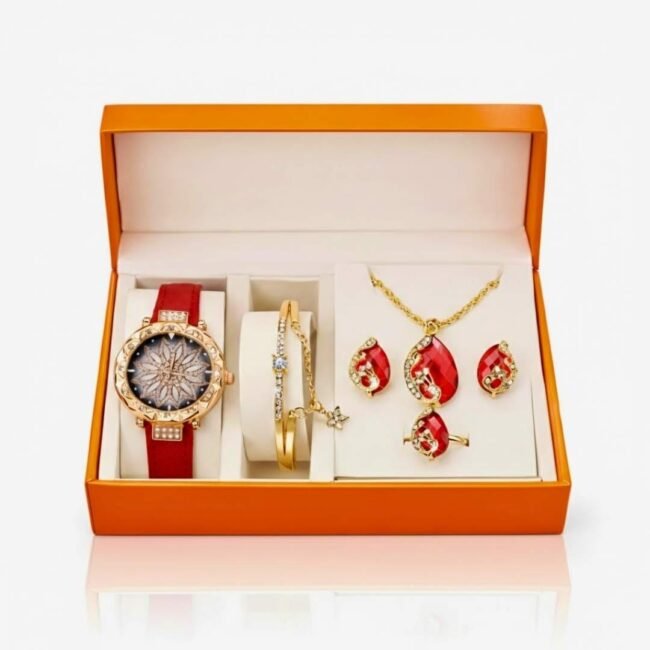 Conjunto Femenino Reloj y Pendientes Estilo Moderno