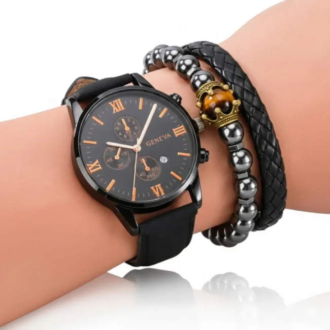 Set de Relojes de Pulsera para Hombre Estilo Clásico y Mo,derno1 conjunto de relojes de pulsera para hombre