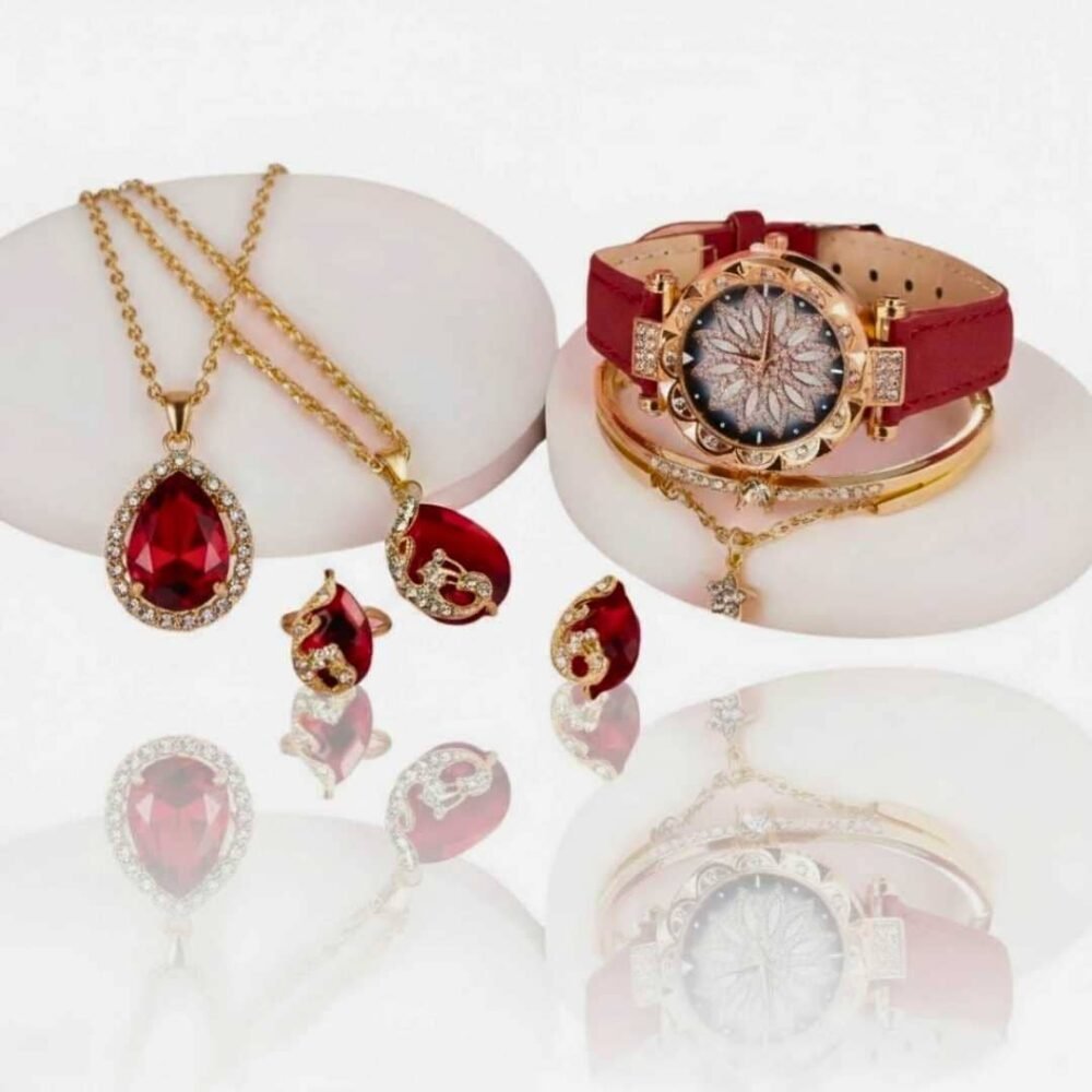 Conjunto Femenino Reloj y Pendientes Estilo Moderno