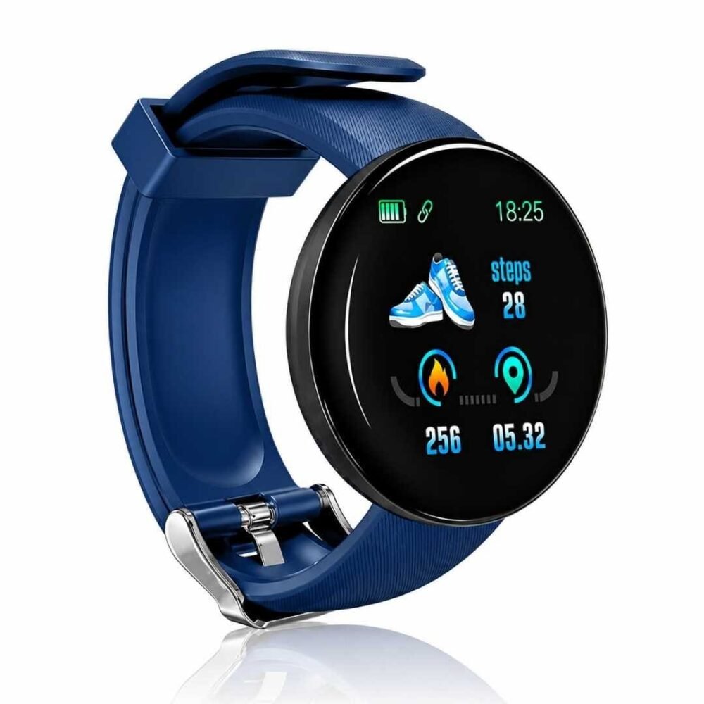 Smartwatch D18 Azul ⌚ – Pantalla Full Touch, Monitor de Actividad y Diseño Deportivo Smartwatch D18 Infantil Reloj Inteligente para Niños