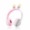 Audífonos Recargables con Orejas de Conejo y LED Diseño Infantil Auriculares inalámbricos con orejas de conejo