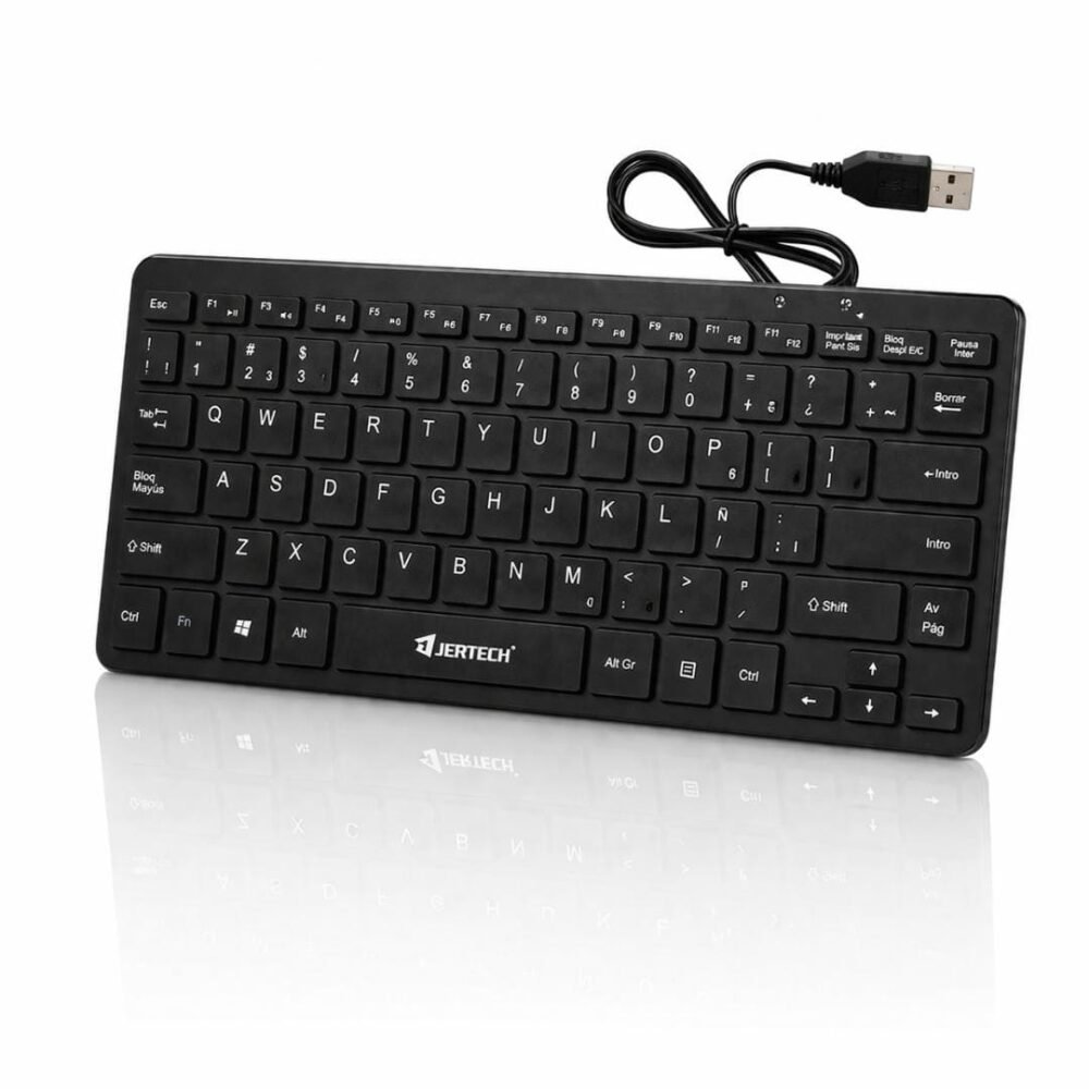 Teclado Compacto USB JERTECH DK500 – Diseño Slim, Cómod.o y Preciso Teclado Inalámbrico Jertech DK500 2.4G para PC