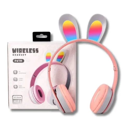 Auriculares inalámbricos con orejas de conejo y luz Led