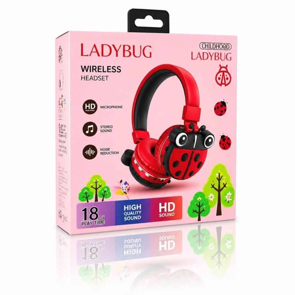 audífonos con diseño mariquita, Audífonos Bluetooth Diseño Mariquita