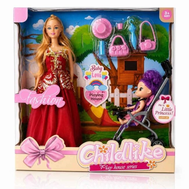 Muñeca Princesa Mamá Con Accesorios Juguete Niña