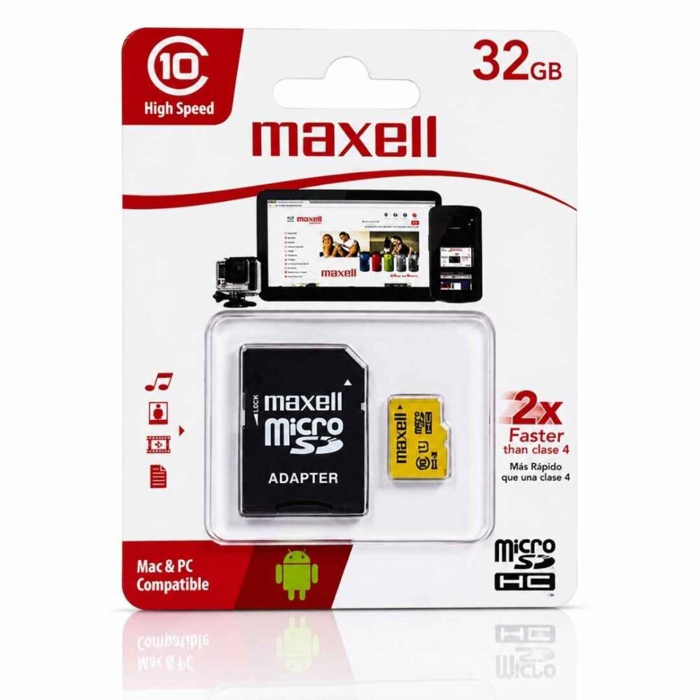 MicroSD Maxell 32GB Clase 10 Alta Velocidad