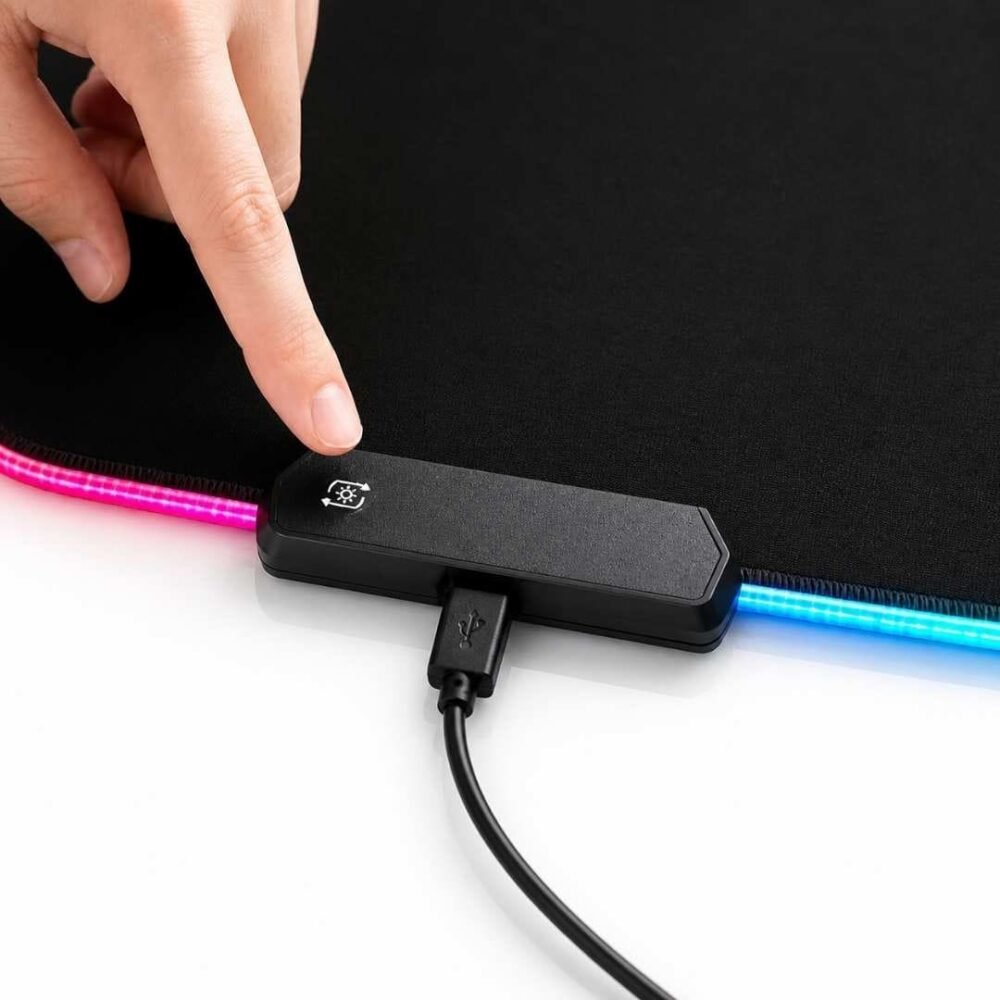 Mouse Pad Gamer RGB 30x25 cm Iluminado USB Antideslizante Control Táctil Mouse Pad Gamer RGB Iluminado Antideslizante USB