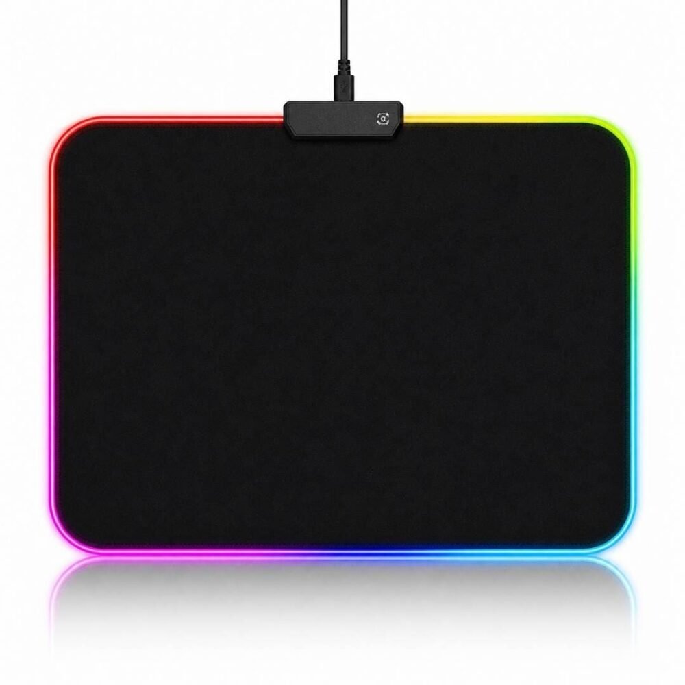Mouse Pad Gamer RGB 30x25 cm Iluminado USB Antideslizant,,e Control Táctil Mouse Pad Gamer RGB Iluminado Antideslizante USB