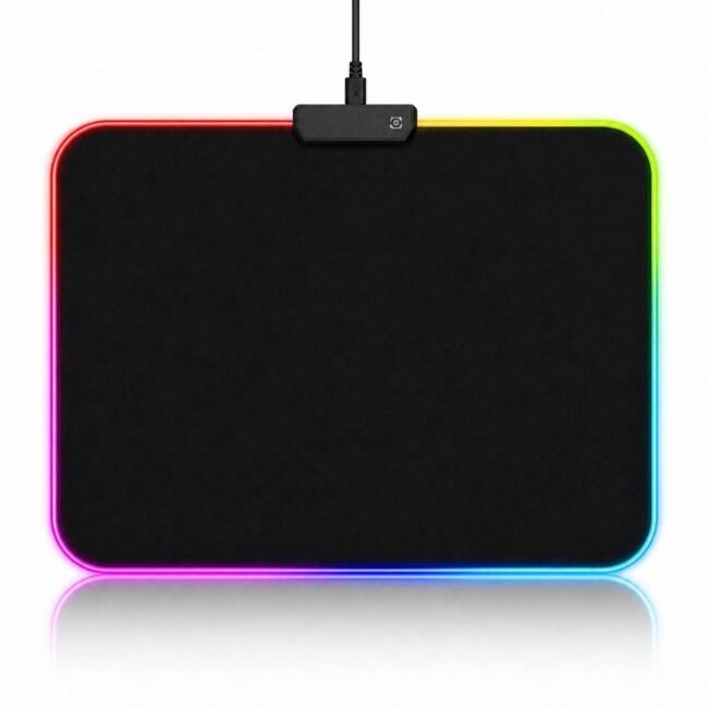 Mouse Pad Gamer RGB 30x25 cm Iluminado USB Antideslizant,,e Control Táctil Mouse Pad Gamer RGB Iluminado Antideslizante USB