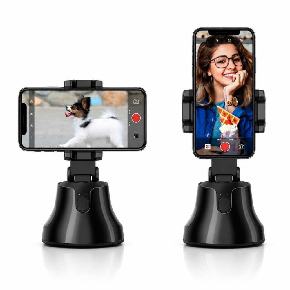 Soporte Inteligente para Teléfono con Rotación Automática 3610° y Seguimiento Facial 2 Soporte Giratorio Celular 360° para Android y iPhone